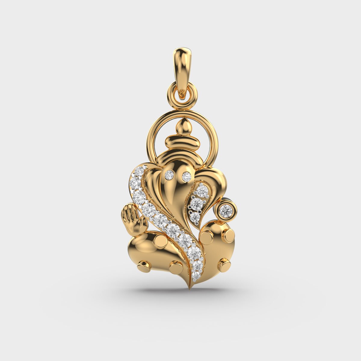 Blessings of Ganesha Diamond Pendant – View 1