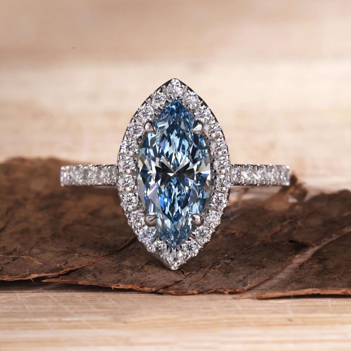 Blue Lagoon 1.51 CT Marquise Diamond Ring – View 1