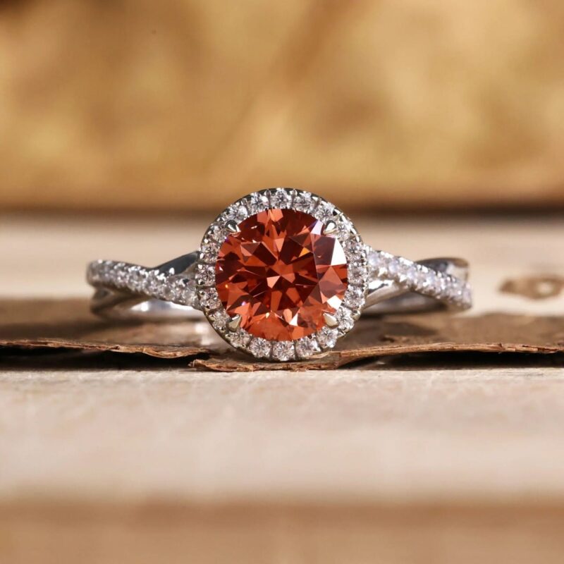 Blush Perfection 0.81 CT Round Pink Diamond Ring – View 1