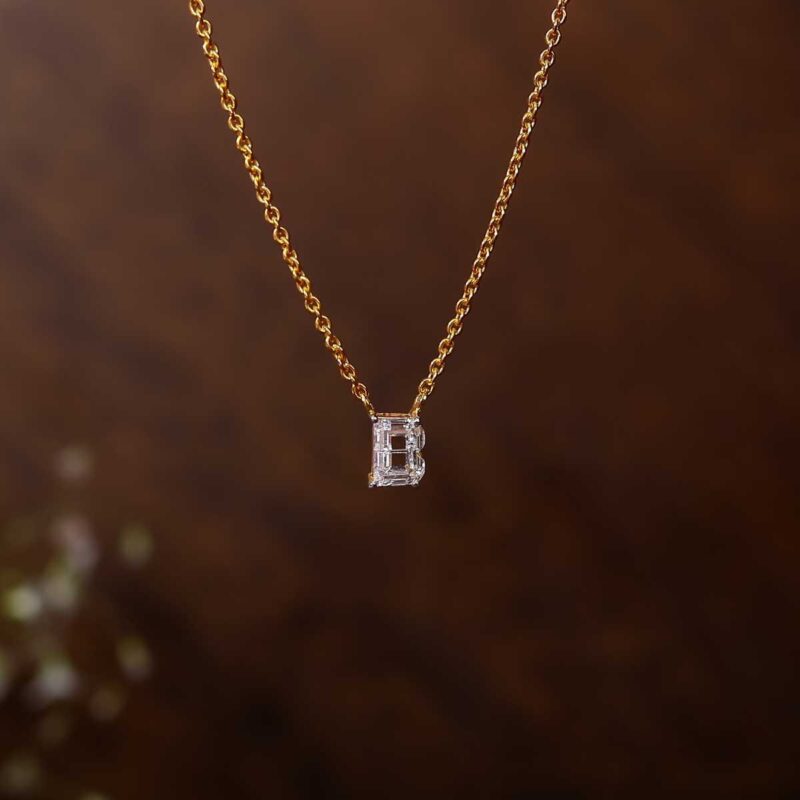 Brilliant B Diamond Pendant – View 1