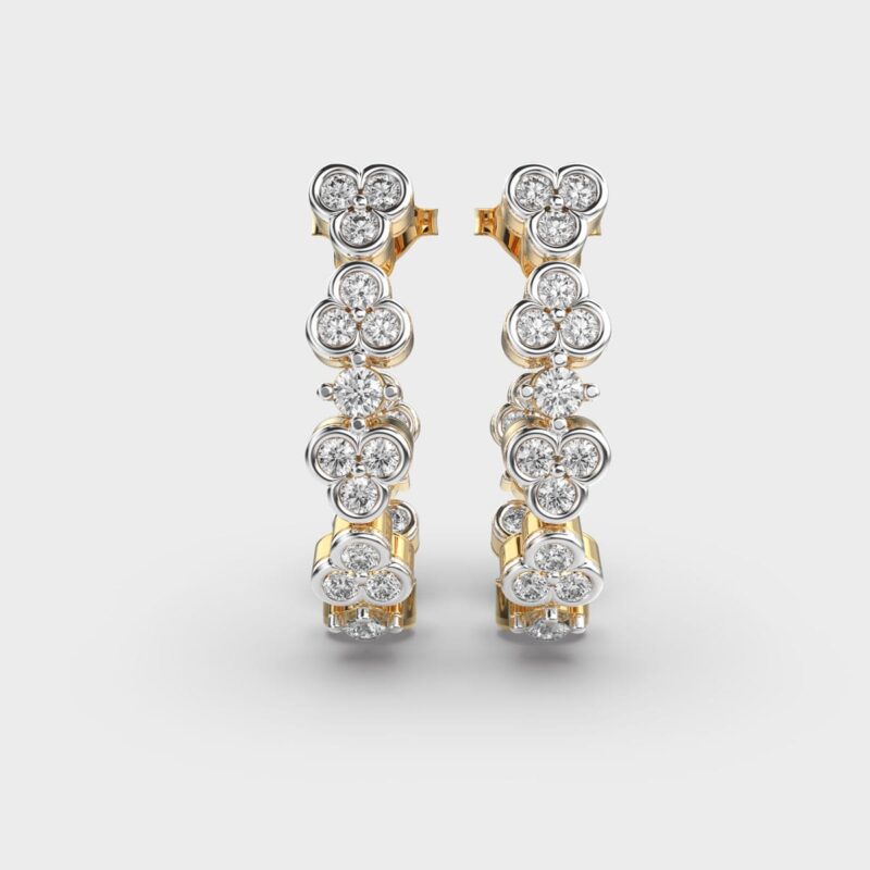 Cascading Star Diamond Hoops – View 1