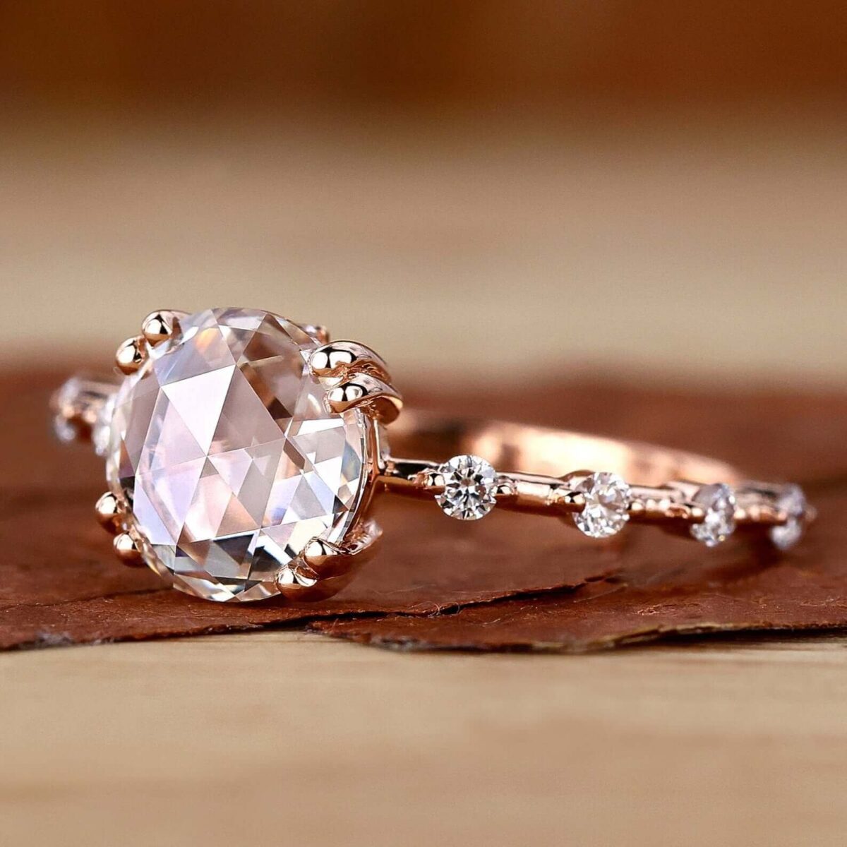 Celeste Round Pave Rose Cut Ring – View 1