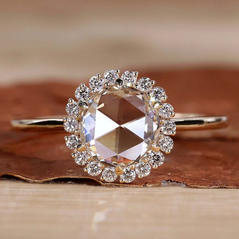 Celeste Halo Rose Cut Diamond Ring – View 1