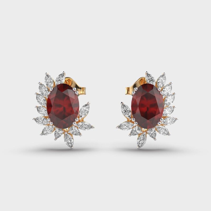 Cherry Radiance Diamond Studs – View 1