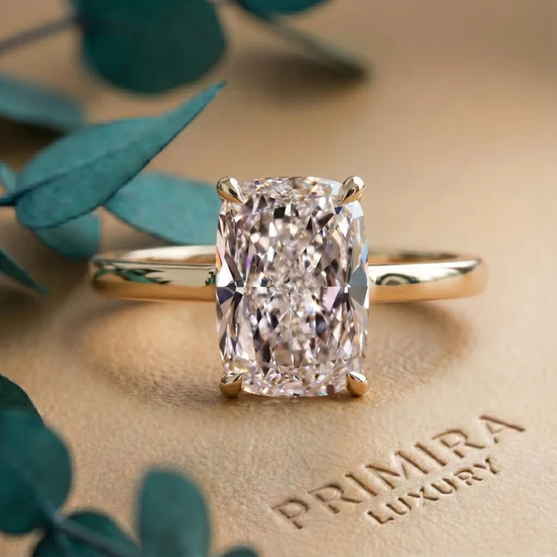 Graceful Cushion 1.5 Carat Cushion Cut White Solitaire Ring