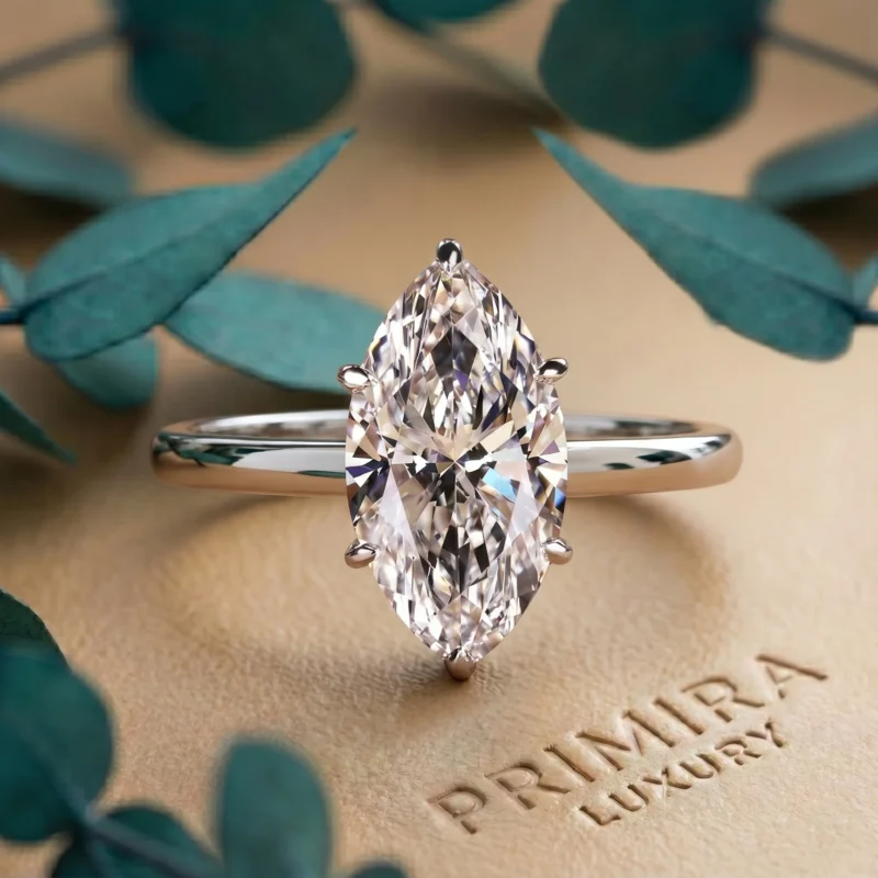 Ethereal Marquise Halo 1.5 Carat Faint Yellow Ring