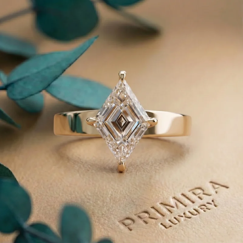 Aurora Lozenge 1.5 Carat White Diamond Solitaire Ring
