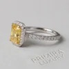 Lab Grown Diamond 1.03ct Radiant Cut Halo Ring 14K Gold – View 2