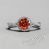 Lab Grown Diamond Round Aura Twisted Halo Ring 1.00 ctw 14K White Gold – View 3