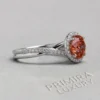 Lab Grown Diamond Round Aura Twisted Halo Ring 1.00 ctw 14K White Gold – View 2