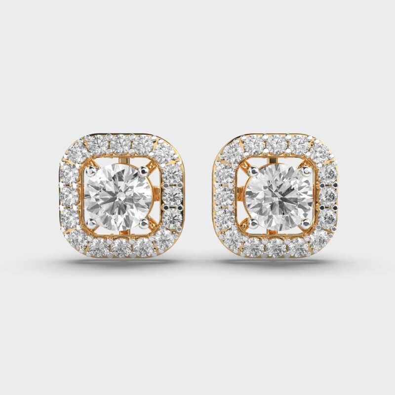 1.2 Carat Cushion Glow Solitaire Studs – View 1