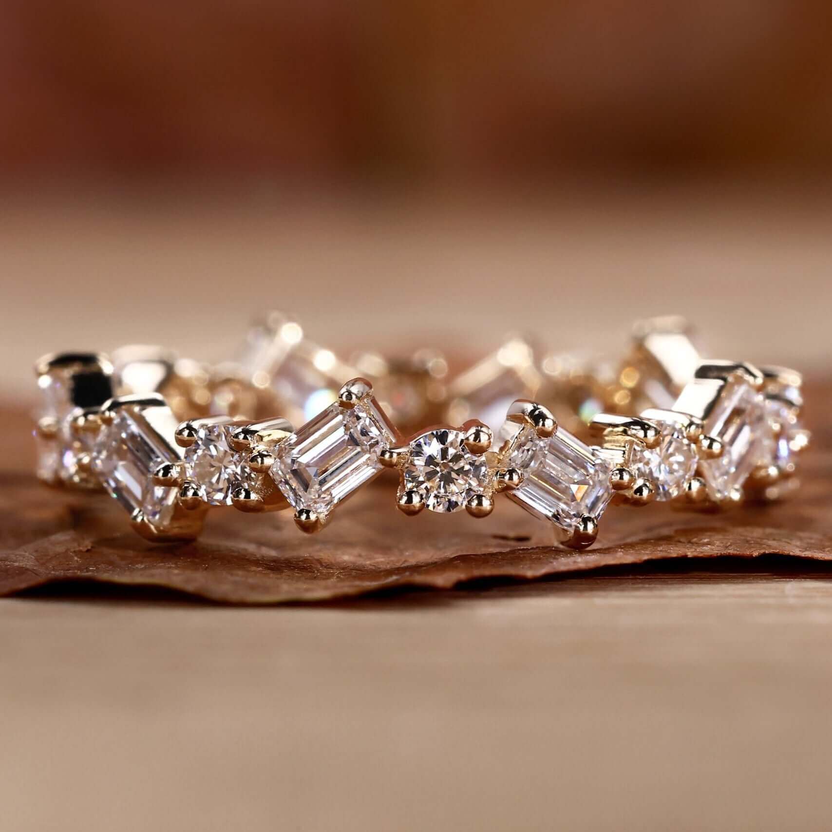 Dazzling Zig Zag Diamond Eternity Band – View 1