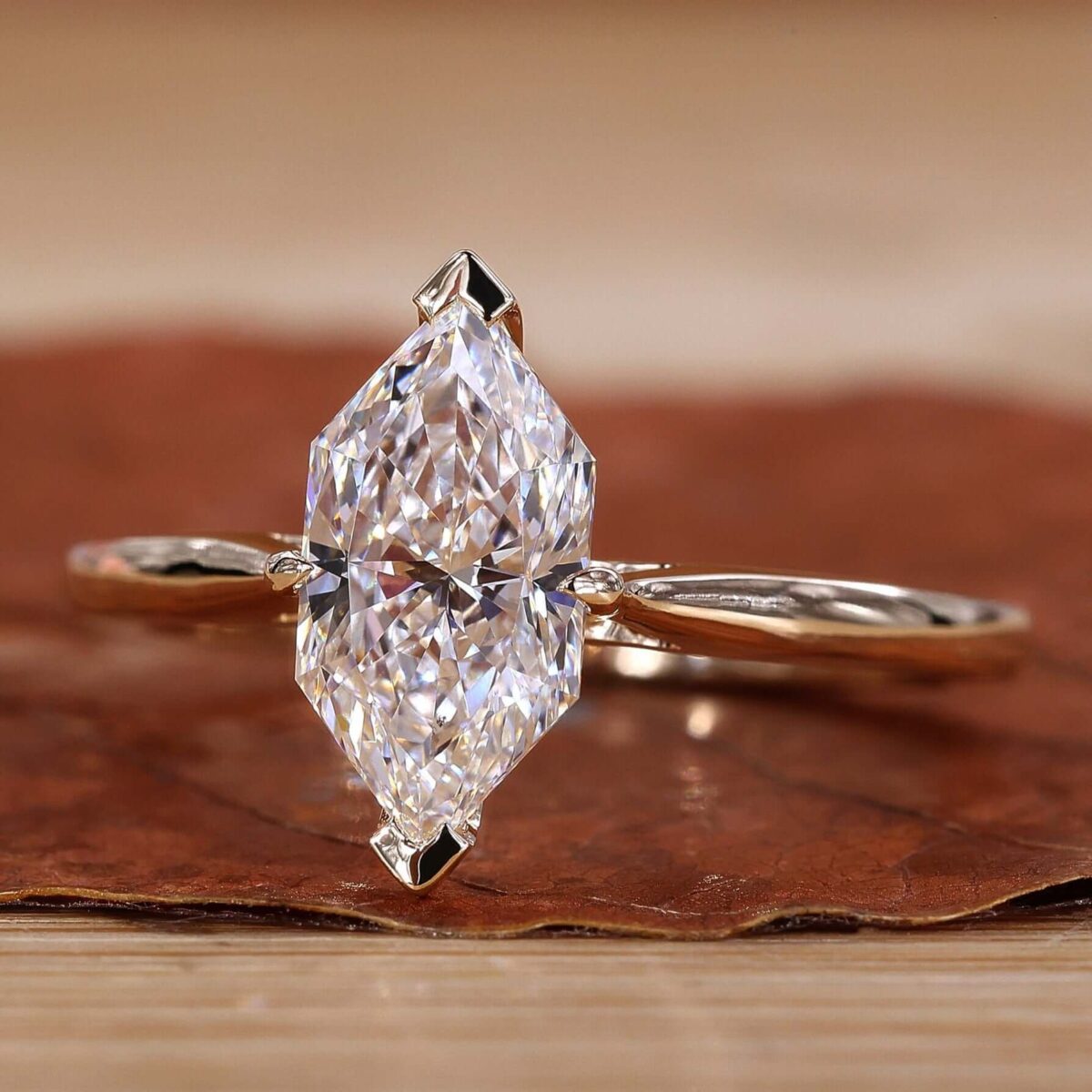 Dutch Marquise Elegance Solitaire Engagement Ring – View 1