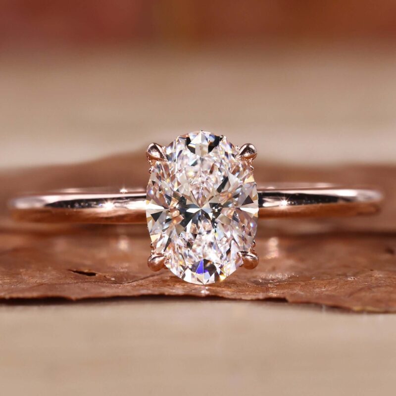 Elysian Oval Halo Engagement Ring – View 1