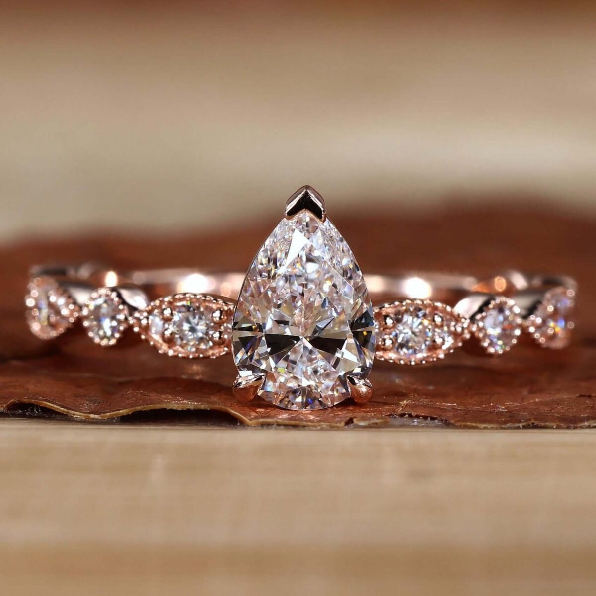 Elysian Vintage Pear Ring – View 1