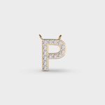 Empowered ‘P’ 0.25 Carat Round White Diamond Solitaire Pendant Empowered ‘P’ Diamond Pendant – View 1