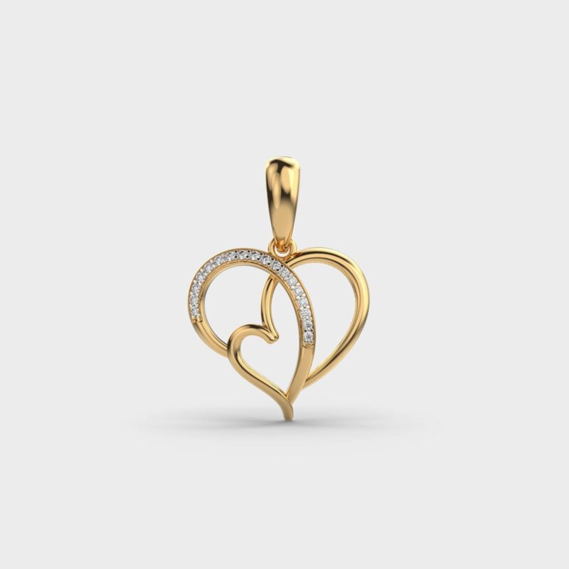 Eternal Embrace 0.25 Carat Round White Diamond Cluster Pendant