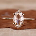 Ethereal Oval Solitaire Rose Cut Ring – View 1