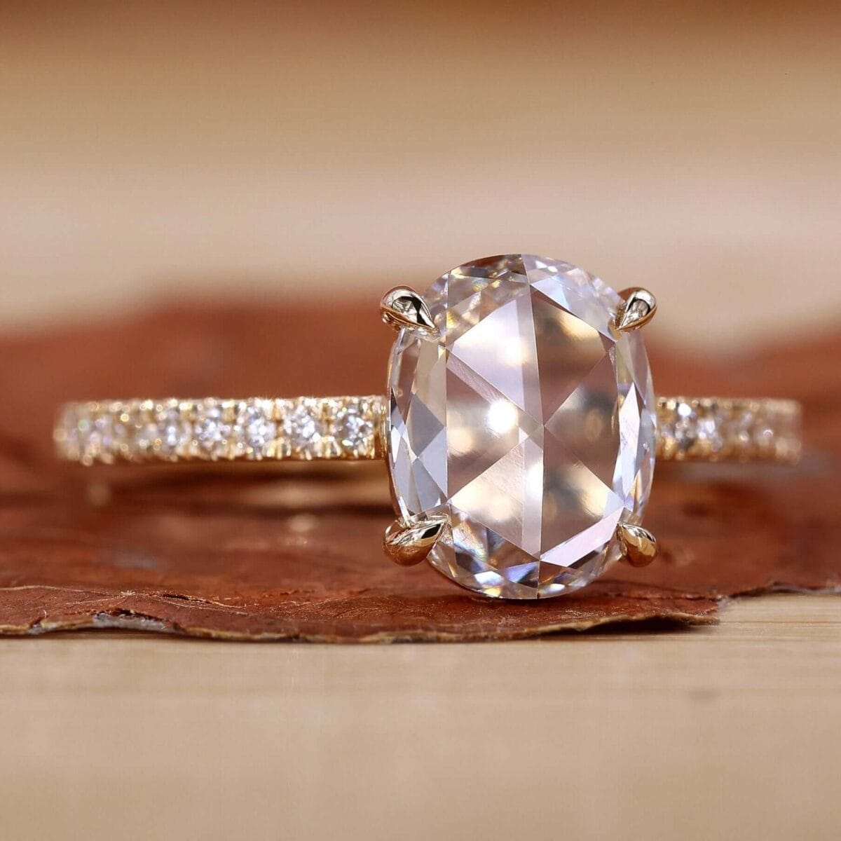 Ethereal Cushion Rose Engagement Ring – View 1