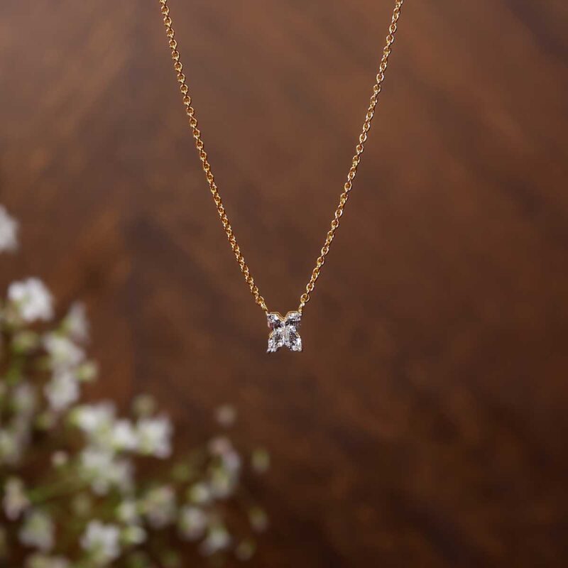 Exquisite X Diamond Pendant – View 1