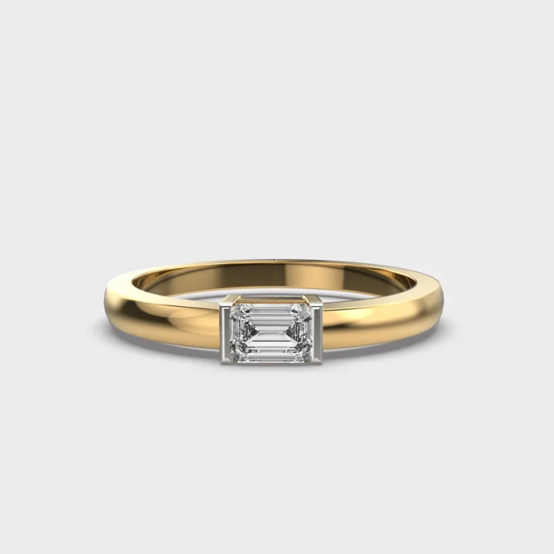 Floating Grace Emerald Diamond Ring – View 1