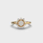 Flourish – 0.25 Carat Round White Diamond Solitaire Ring Flourish Diamond Ring – View 1