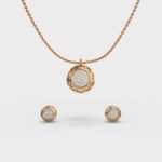 Golden Radiance Pendant and Studs Set – View 1