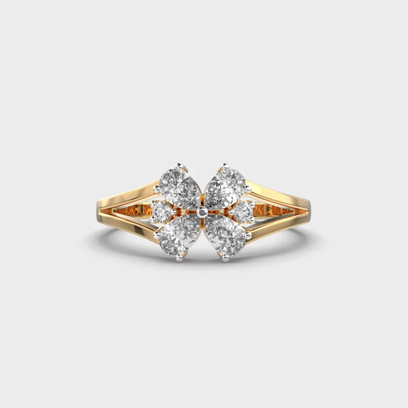 Graceful Petal Diamond Ring – View 1