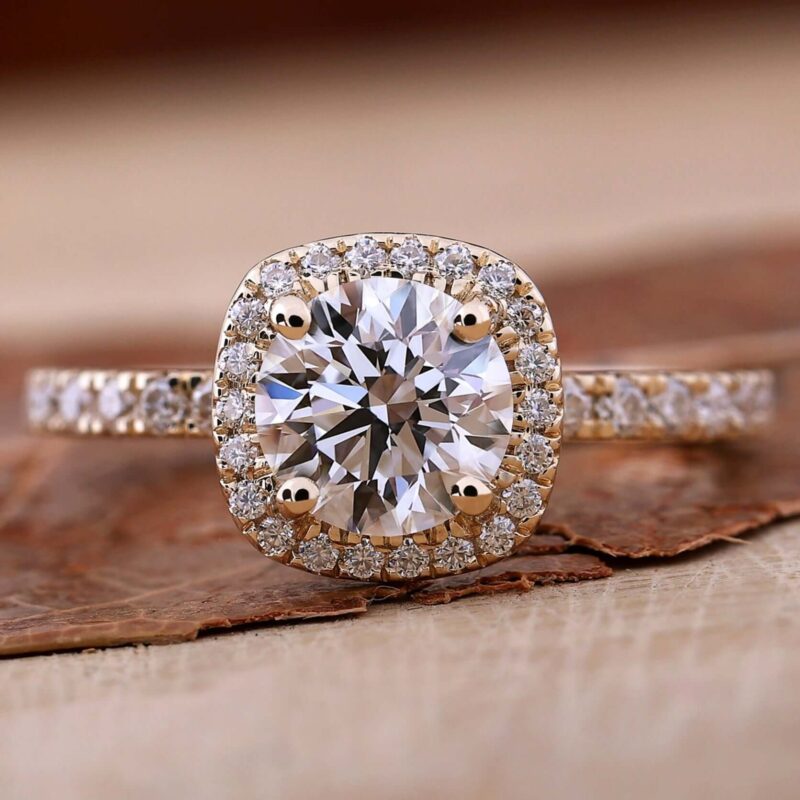 Harmony IGI Certified 1.06 CT Round Lab Grown Diamond Halo Ring – View 1