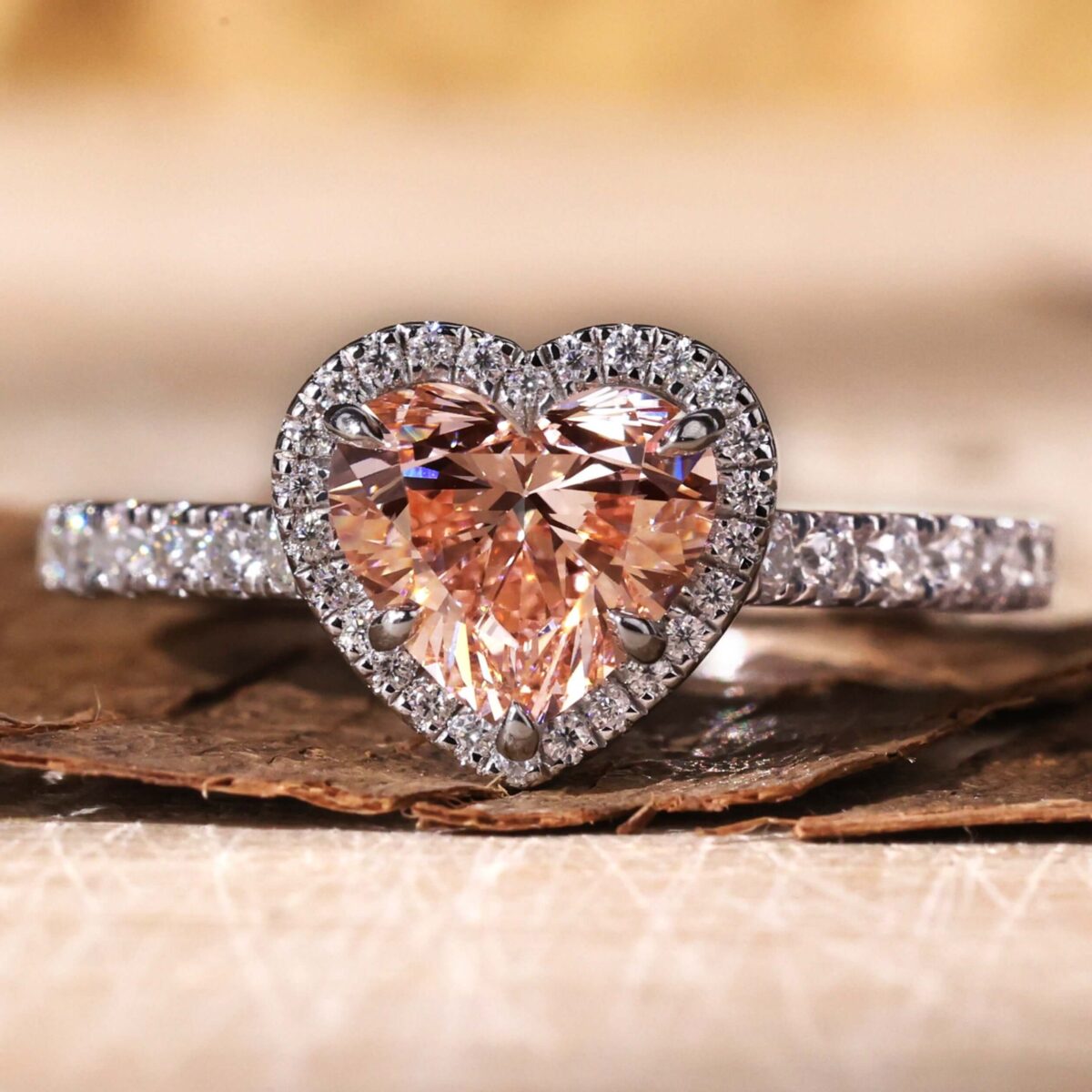 Heartfelt Romance 1.03 CT Intense Pink Diamond Ring – View 1