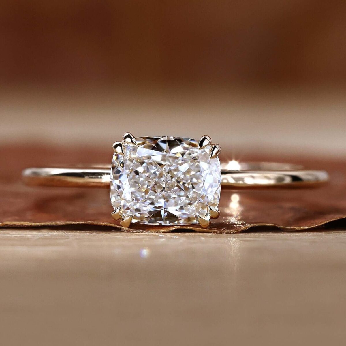 Horizons Cushion Solitaire Ring – View 1