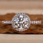 Luminous Circle 2 Carat Round White Diamond Halo Ring Luminous Circle Halo Ring – View 1