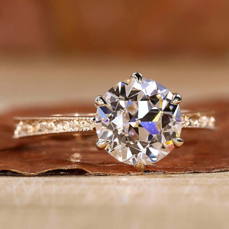 Luna Art Deco Vintage Diamond Ring – View 1