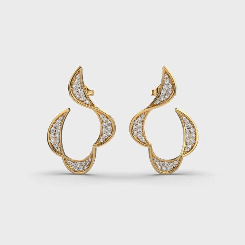 Ocean Crest Diamond Earrings – View 1
