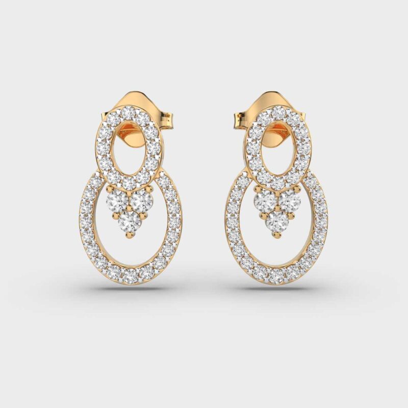 Oval Enchantment Diamond Danglers Earrings – View 1