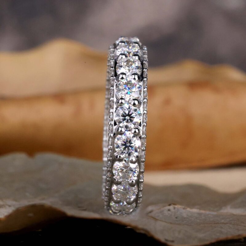 Pave Radiance 3.0 MM Lab Diamond Wedding Ring – View 1