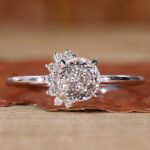 Portuguese Cut Cluster Diamond Ring for Her – View 1