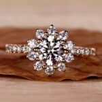 Radiant Cluster 1.5 Carat Round White Diamond Halo Ring Radiant Cluster Halo Engagement Ring – View 1