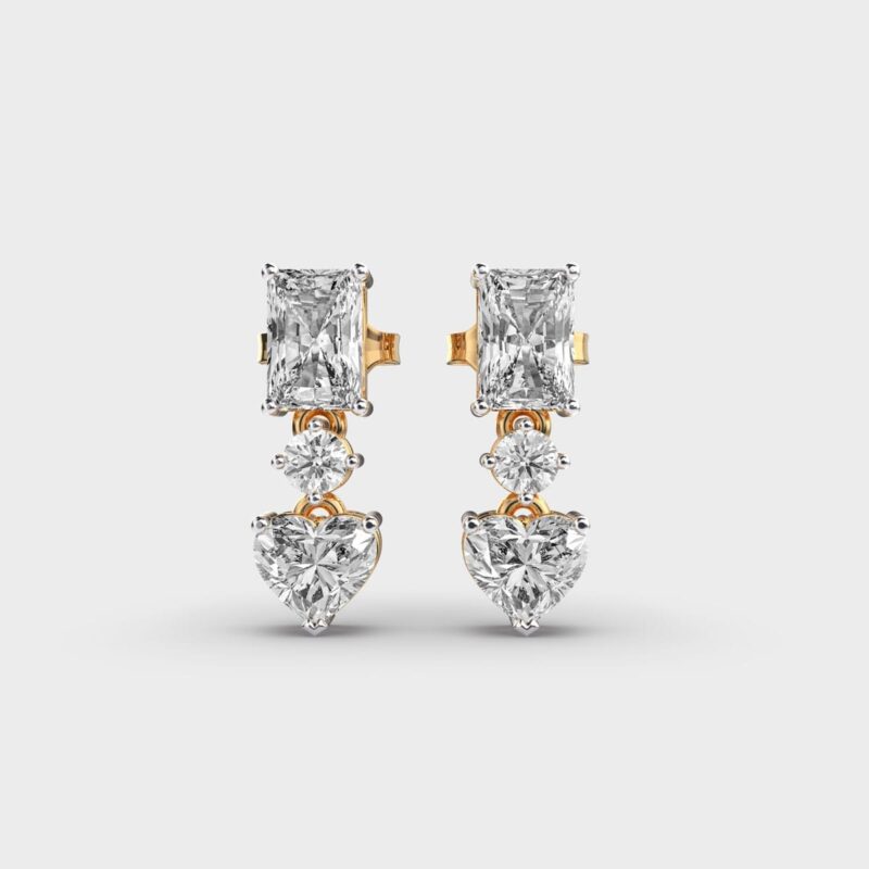 Radiant Heart Diamond Danglers – View 1