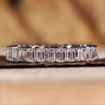 Regal Emerald Eternity Lab Diamond Wedding Band – View 1