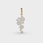Stellar Cascade 0.5 Carat Round Diamond Halo Pendant Stellar Cascade Diamond Pendant – View 1