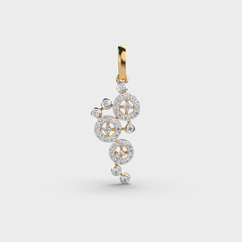 Stellar Cascade Diamond Pendant – View 1
