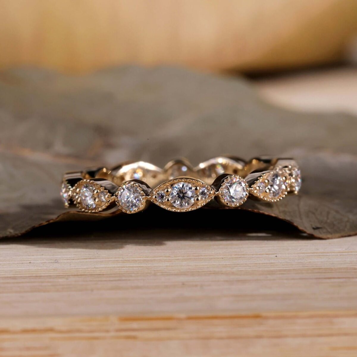 Timeless Radiance Milgrain Bezel Lab Diamond Eternity Band – View 1