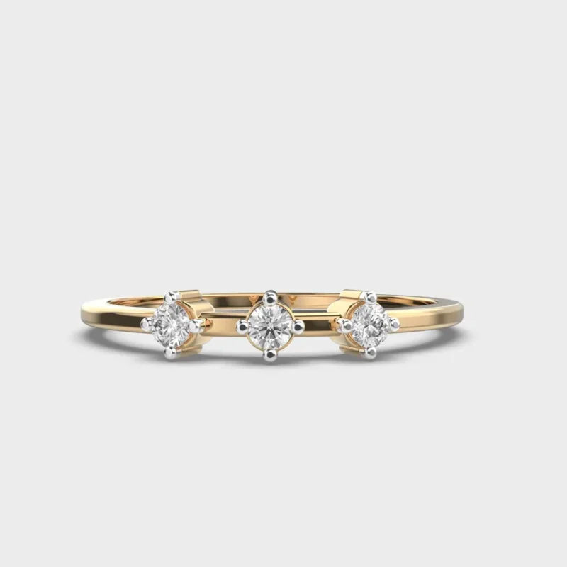 Triple Sparkle Diamond Stack Ring – View 1
