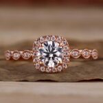 0.55 CT Twilight Halo Pave Ring – View 1