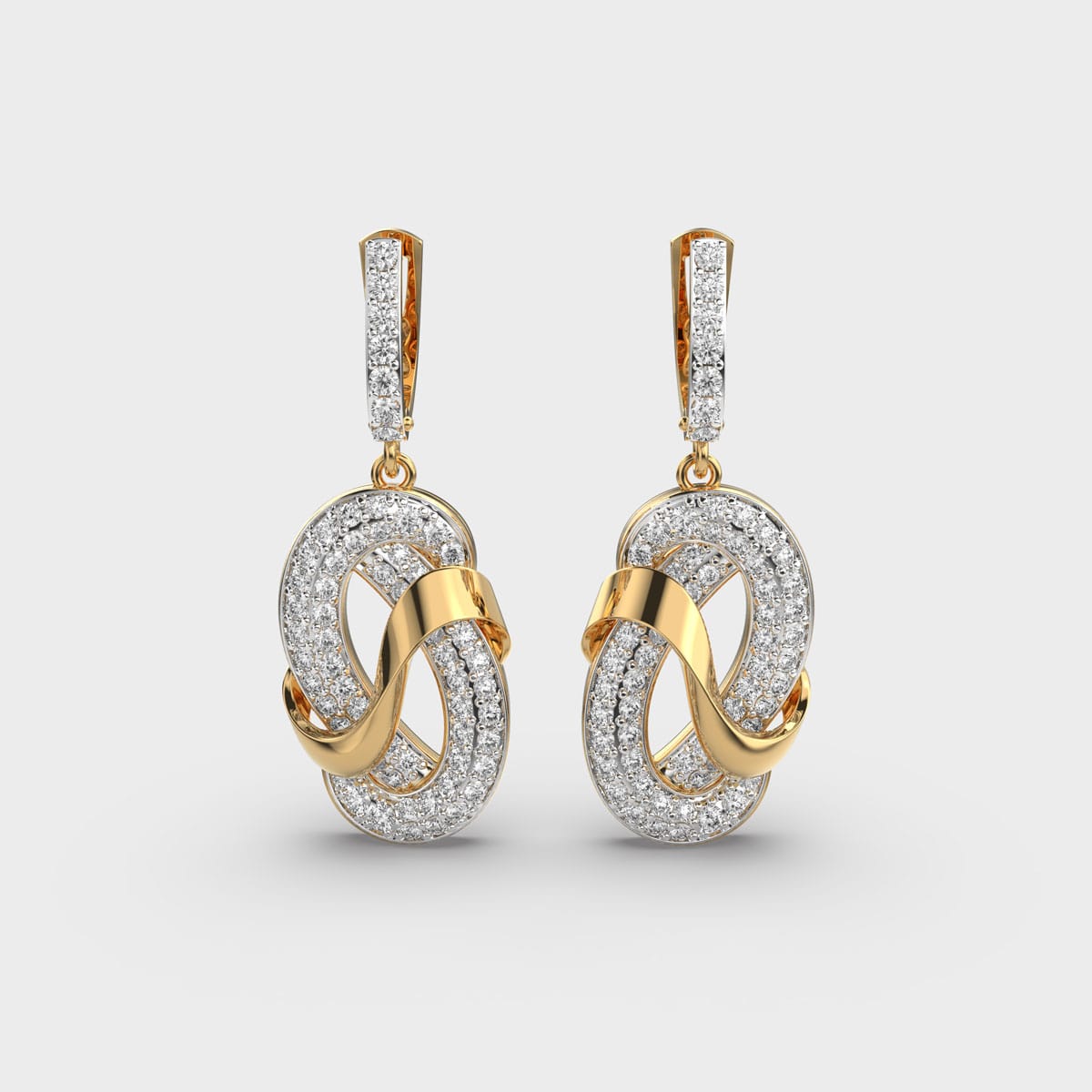 Twilight Swirl Diamond Danglers – View 1