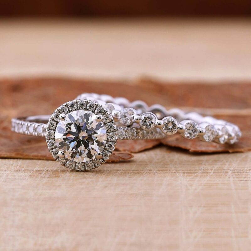 0.85 CT Celestial Halo Bridal Set – View 1