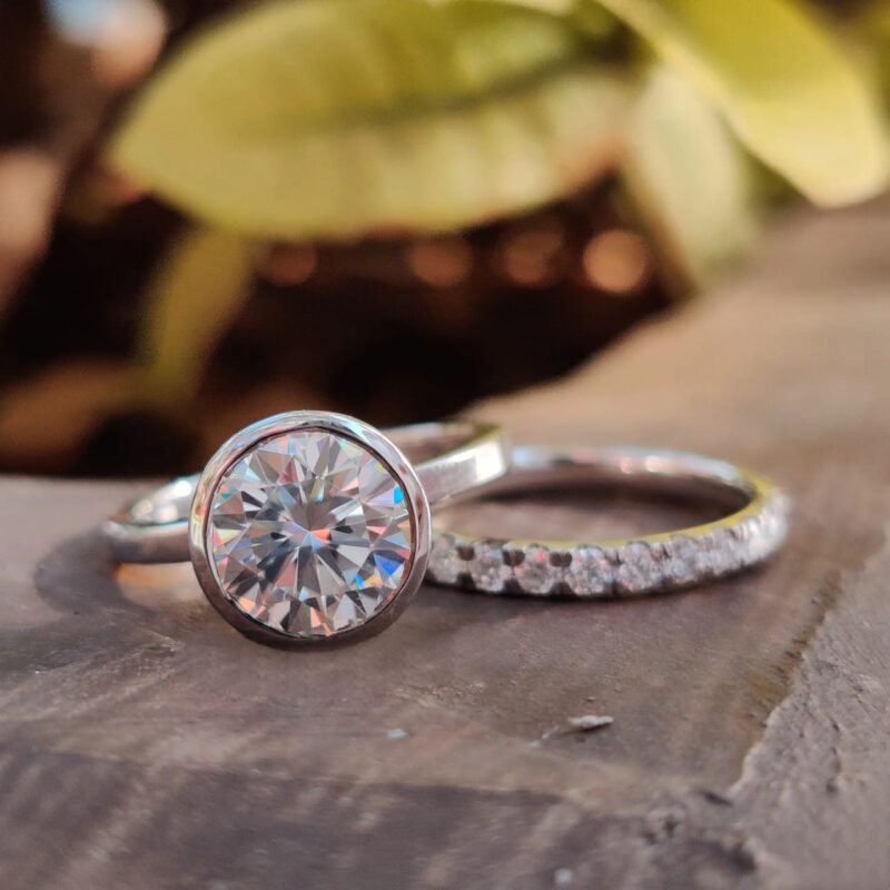 1.48 CT Radiant Love Cushion Pave Bridal Set – View 1