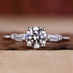 1.5 Carat Round Cut White Diamond Three Stone Engagement Ring 0.80 - 2.0 CT Brilliance Round Trio Ring – View 1