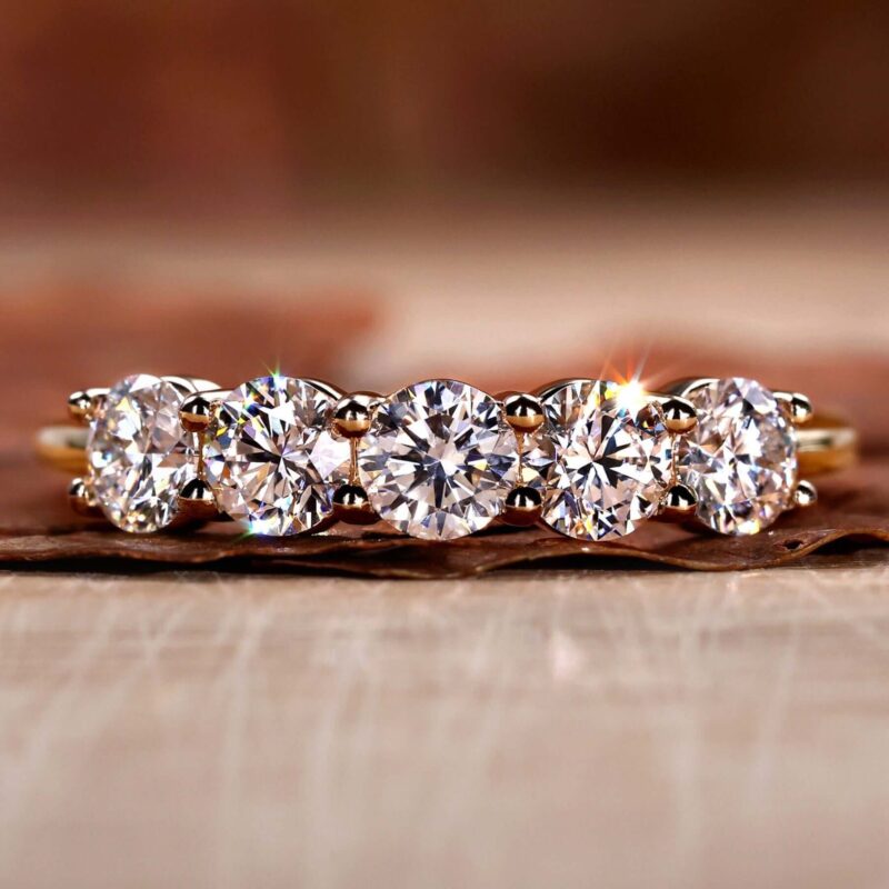 Classic Radiance Five-Stone Diamond Wedding Band – View 1